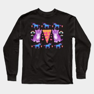 Kittycorn Pizza Rainbows Long Sleeve T-Shirt